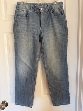Chicos Platinum Striped Jeans